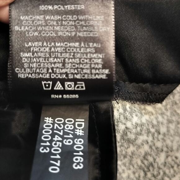 Express Size 2 Ankle High Rise Tie Belt Waist Black White Print Pants - Picture 5 of 5